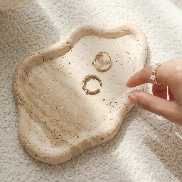 Natural Travertine Cloud Tray