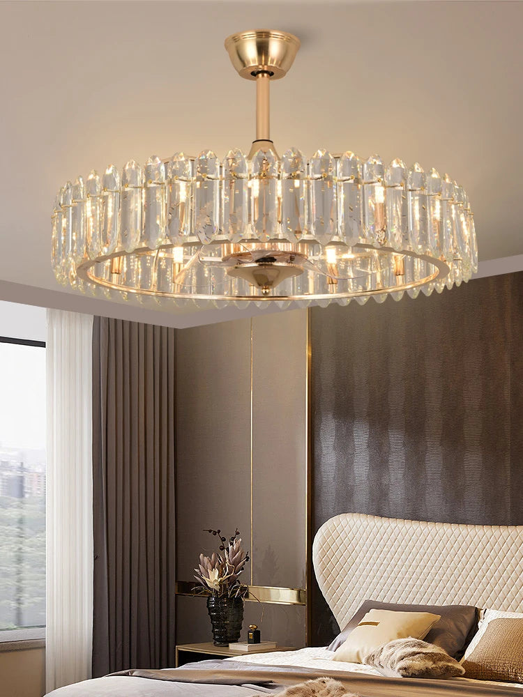 Luxury Crystal Ceiling Fan Light