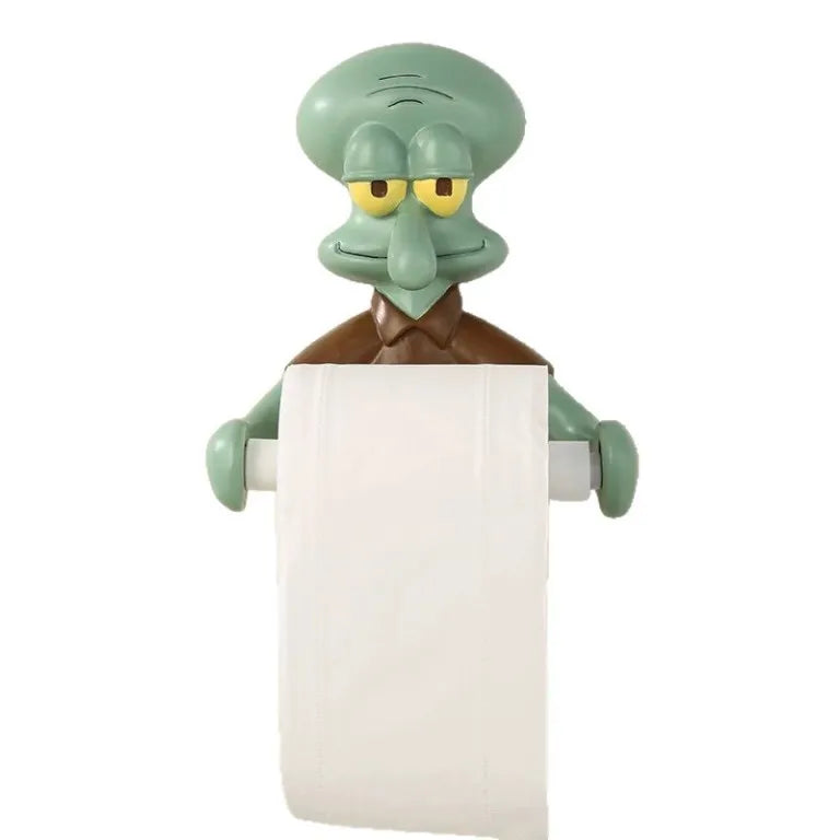 Decorated Funny Resin Squidward Shape Sculpture Statue Tissue Paper Box Holder Cover for Bathrooms Toilet Restaurant Kitchen