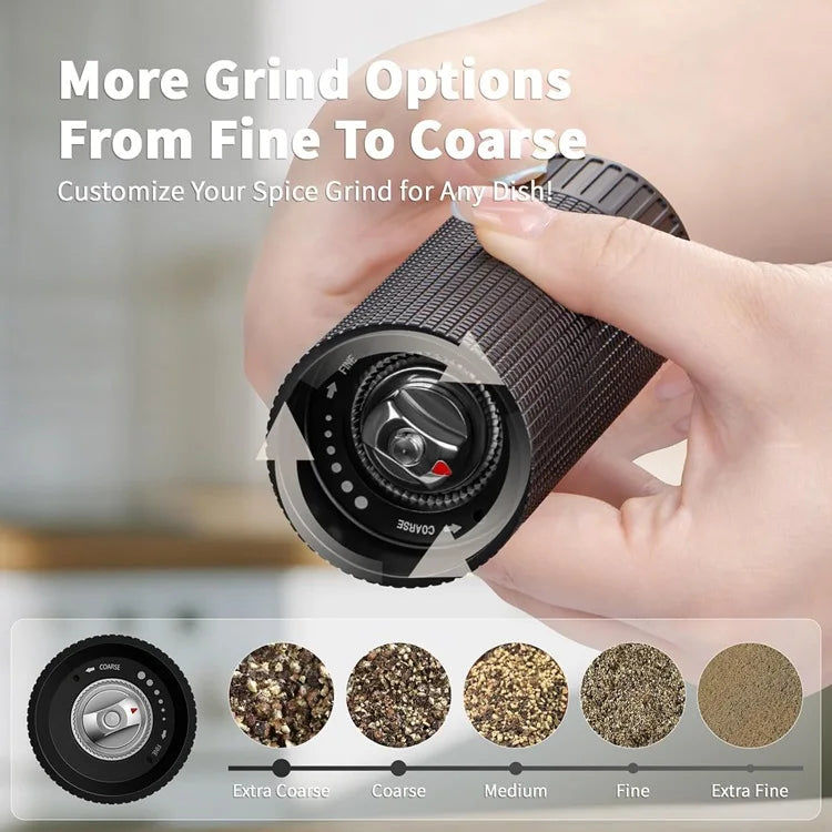 TOP Eco-Friendly Press Stainless Steel Salt Black Pepper Mill Manual Spice Grinder  Low MOQ for Kitchen