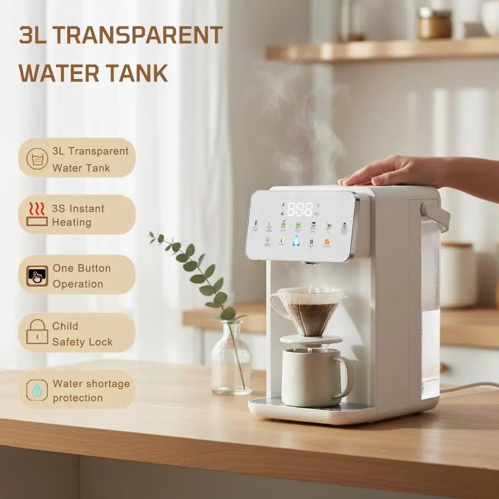 Ultimate Kitchen 3.5L Instant Boiling Hot Water Dispenser Electric Filter Jug Countertop Water Filter System 1Filter Included
