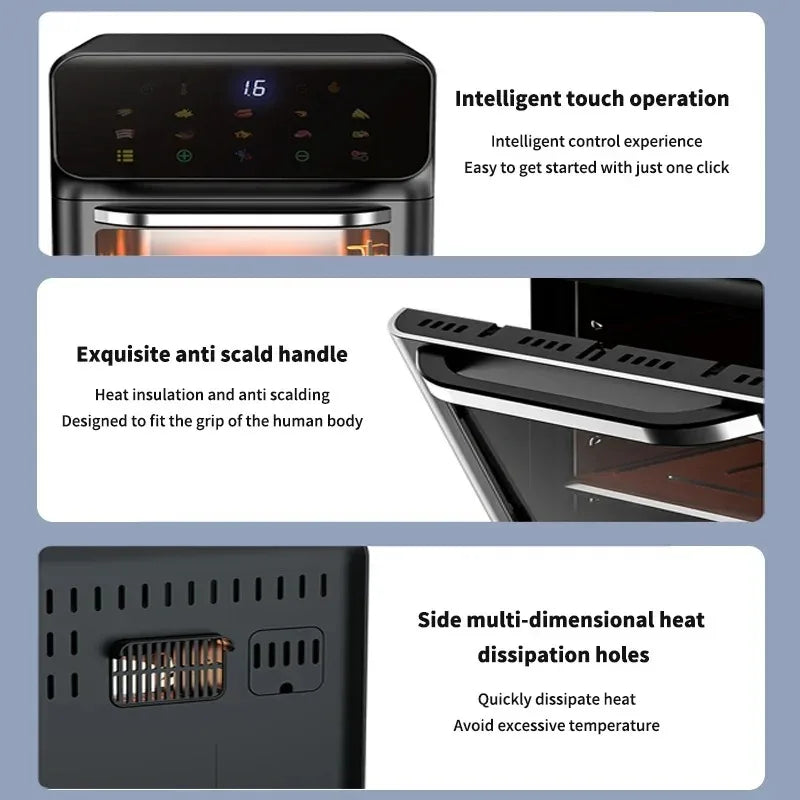 10L Digital Air Fryer Oven | Large Capacity Oil-Free Convection Cooker with 360° Rapid Air Technology