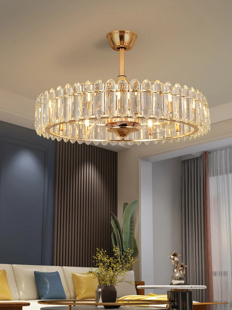 Luxury Crystal Ceiling Fan Light