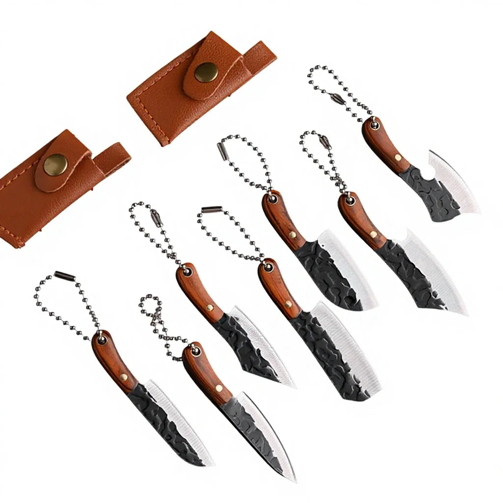 Mini Mock Damascus Dogleg Pocket Knife for Camping Unpacking & Kitchen Use for Outdoor Adventures
