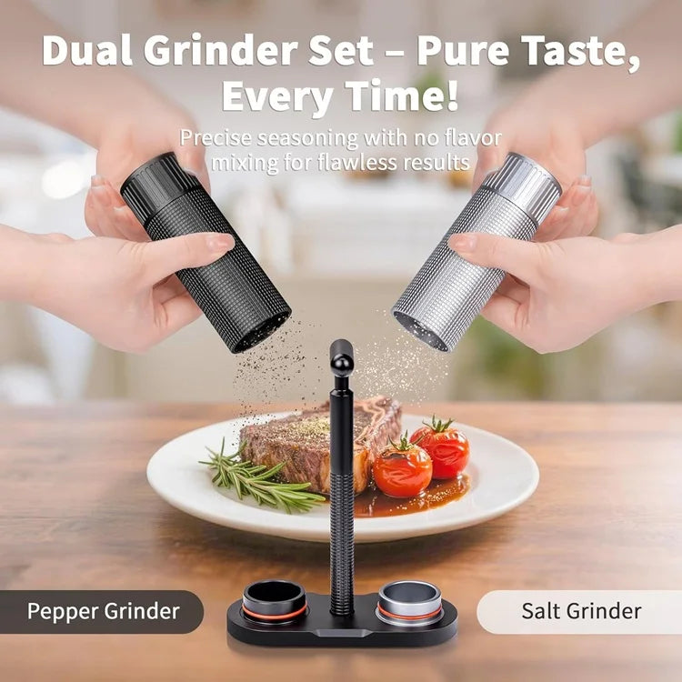 TOP Eco-Friendly Press Stainless Steel Salt Black Pepper Mill Manual Spice Grinder  Low MOQ for Kitchen