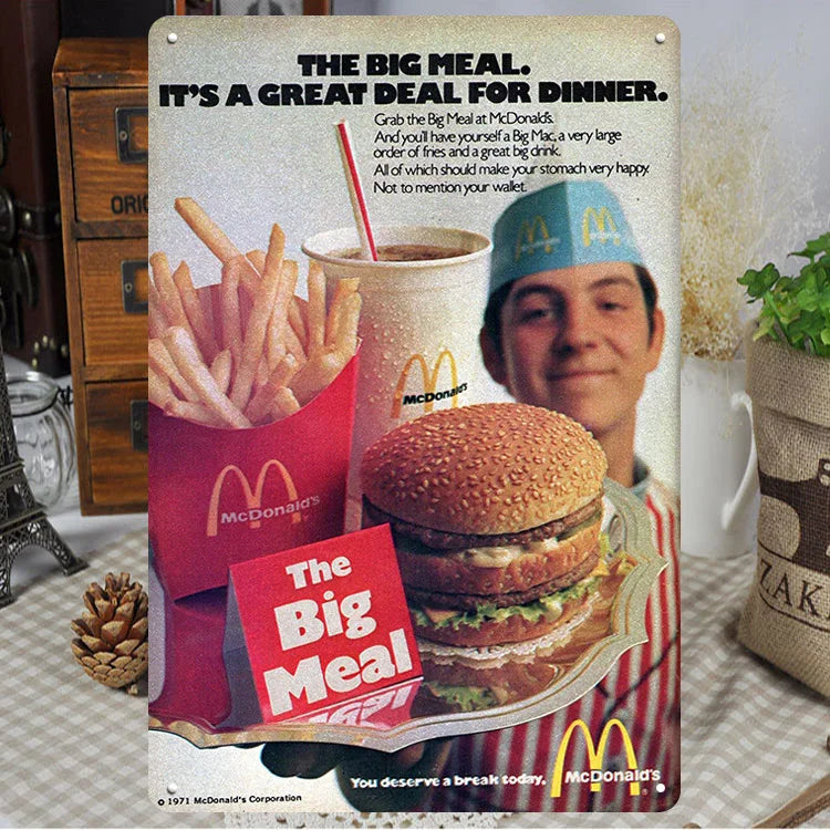 Fast Food Tin Sign Kitchen Cafe Restaurant bar Club Metal Wall Plaque Hamburger Metal Poster Wall Decor Metal Burgers Signs