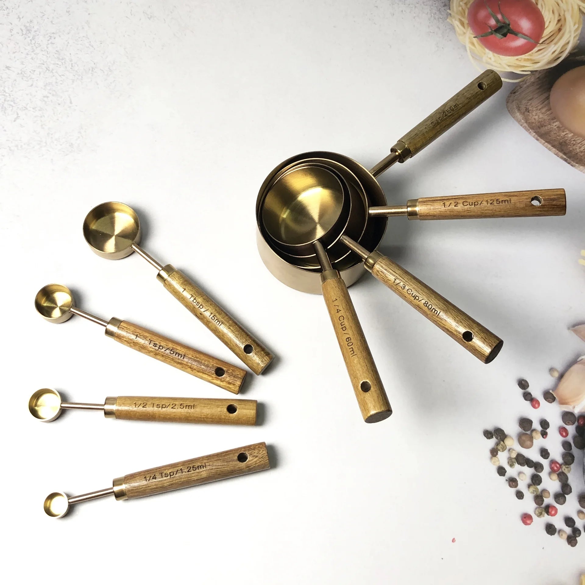 YX - Stainless Steel Heat Resistant Kitchen Measuring Cups and Spoons Set for Home Kitchen