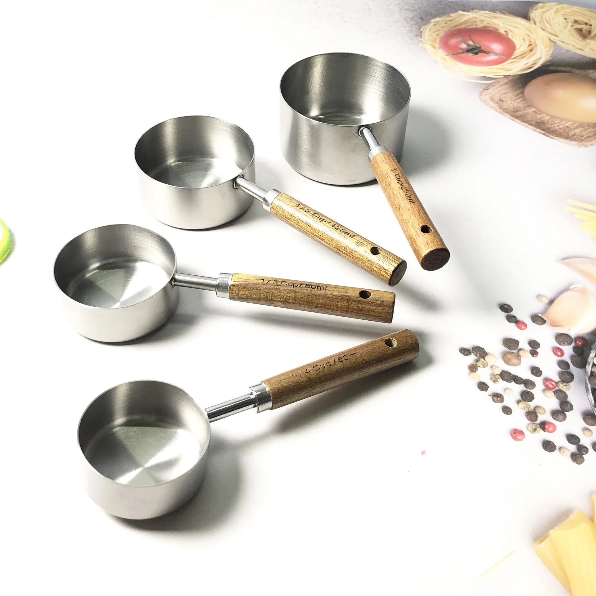YX - Stainless Steel Heat Resistant Kitchen Measuring Cups and Spoons Set for Home Kitchen