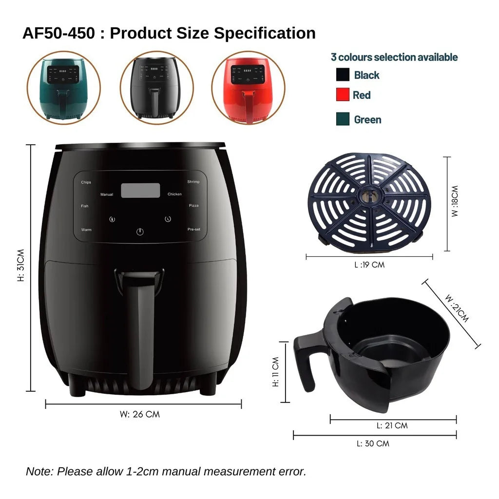 6L Digital Air Fryer | Multi-Function Touchscreen Air Frying Oven