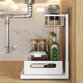 Stainless Steel Foldable Multifunction Under Sink Spice & Food Organizer for Kitchen and Bathroom Storage