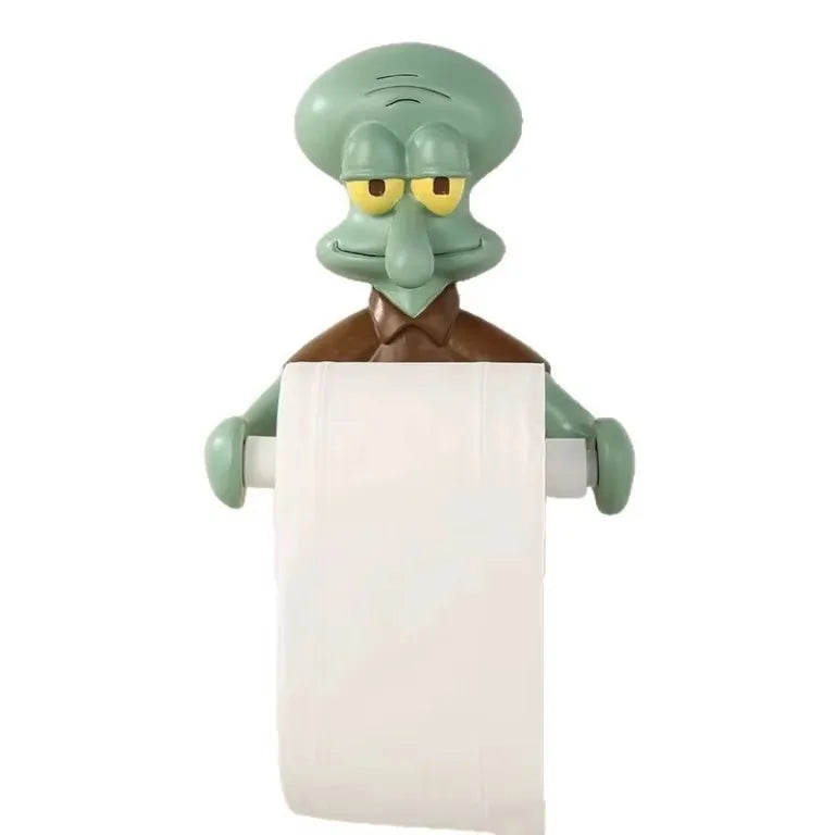 Decorated Funny Resin Squidward Shape Sculpture Statue Tissue Paper Box Holder Cover for Bathrooms Toilet Restaurant Kitchen