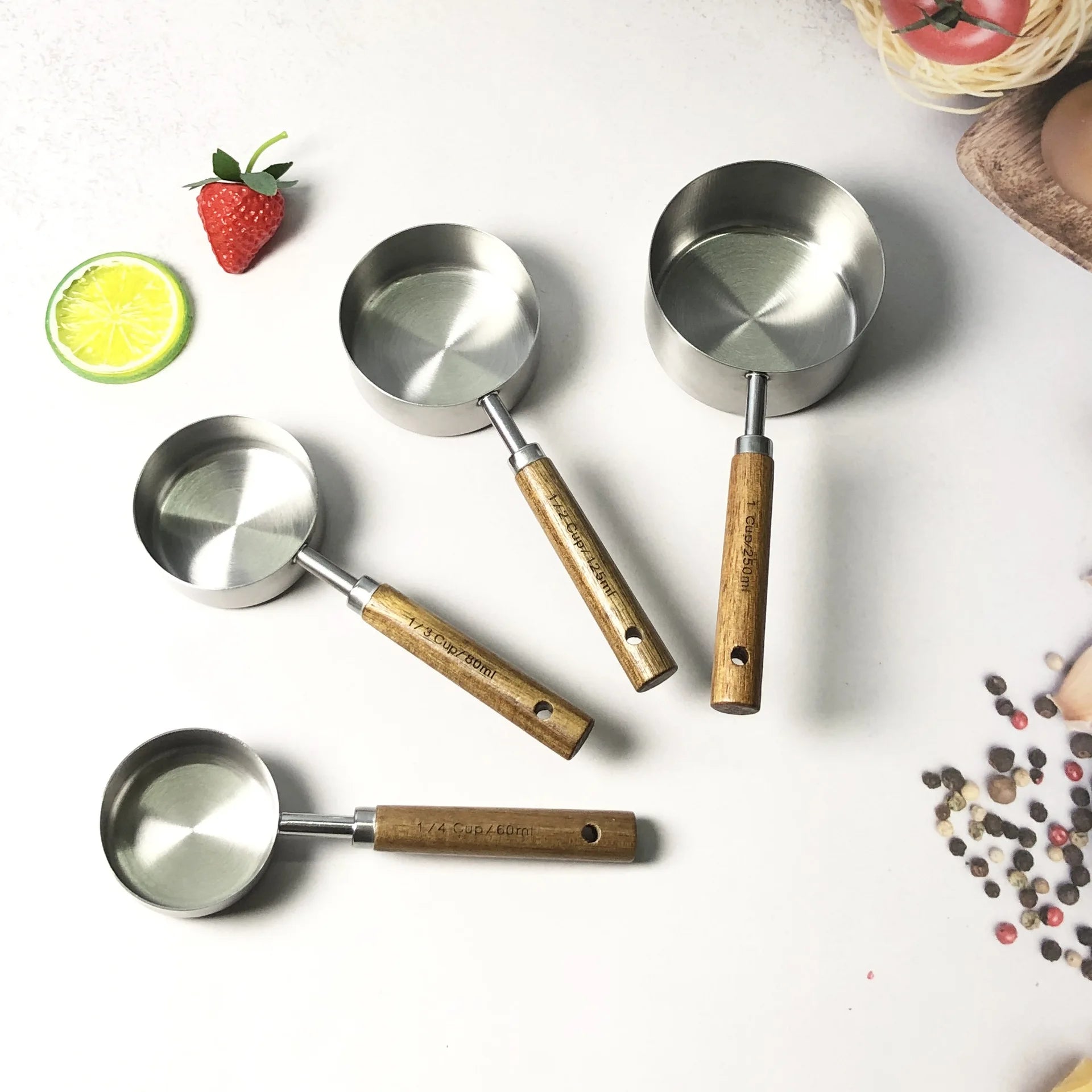 YX - Stainless Steel Heat Resistant Kitchen Measuring Cups and Spoons Set for Home Kitchen