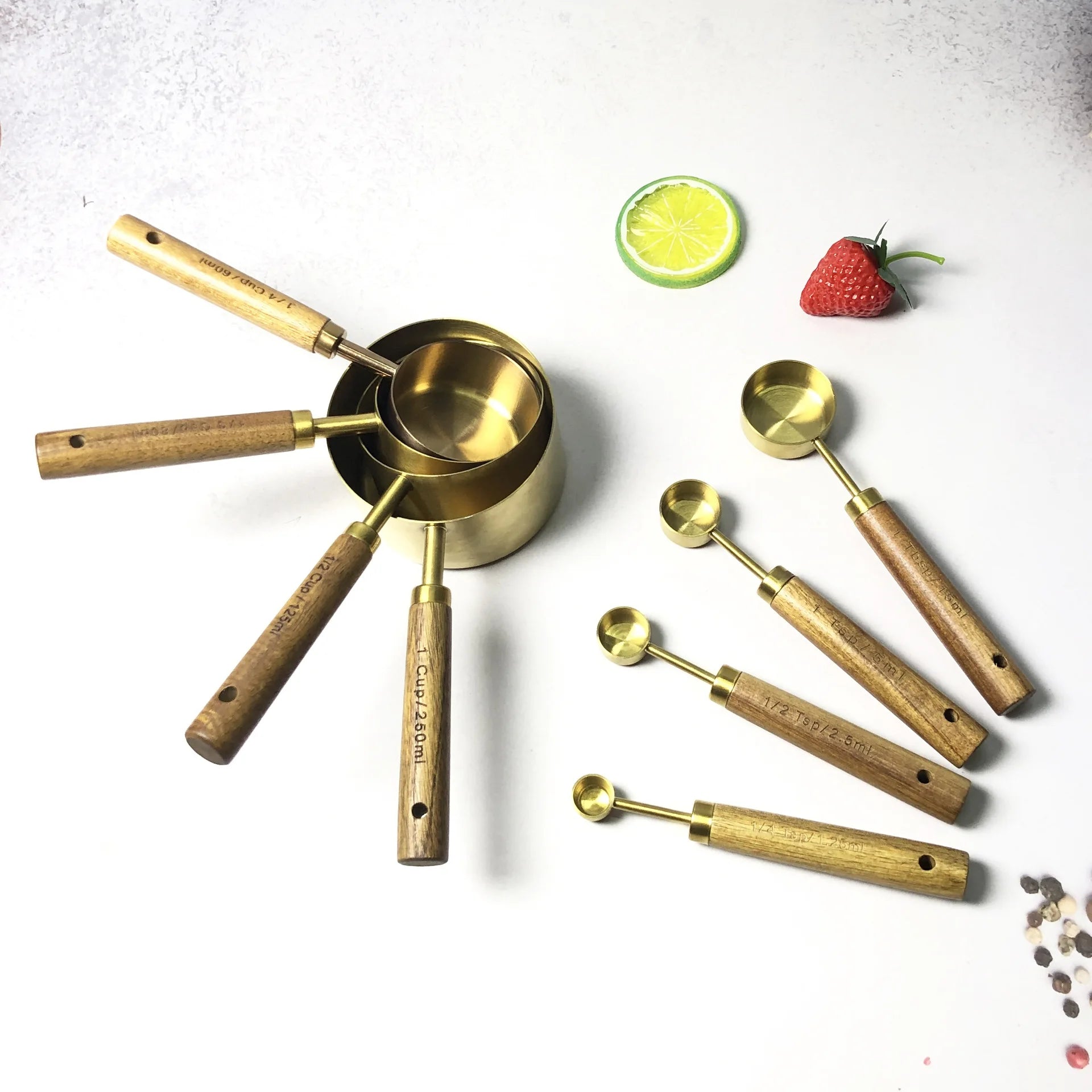 YX - Stainless Steel Heat Resistant Kitchen Measuring Cups and Spoons Set for Home Kitchen