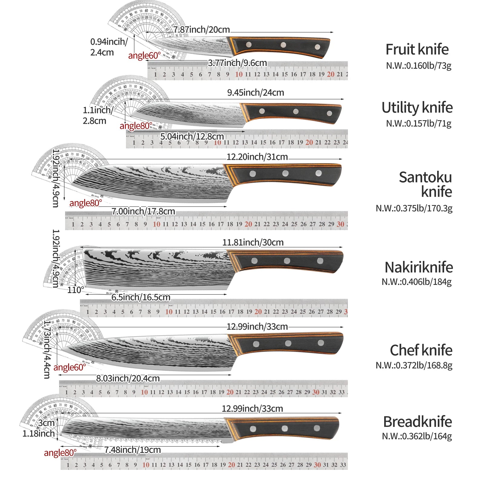 Custom Carving Knives Set