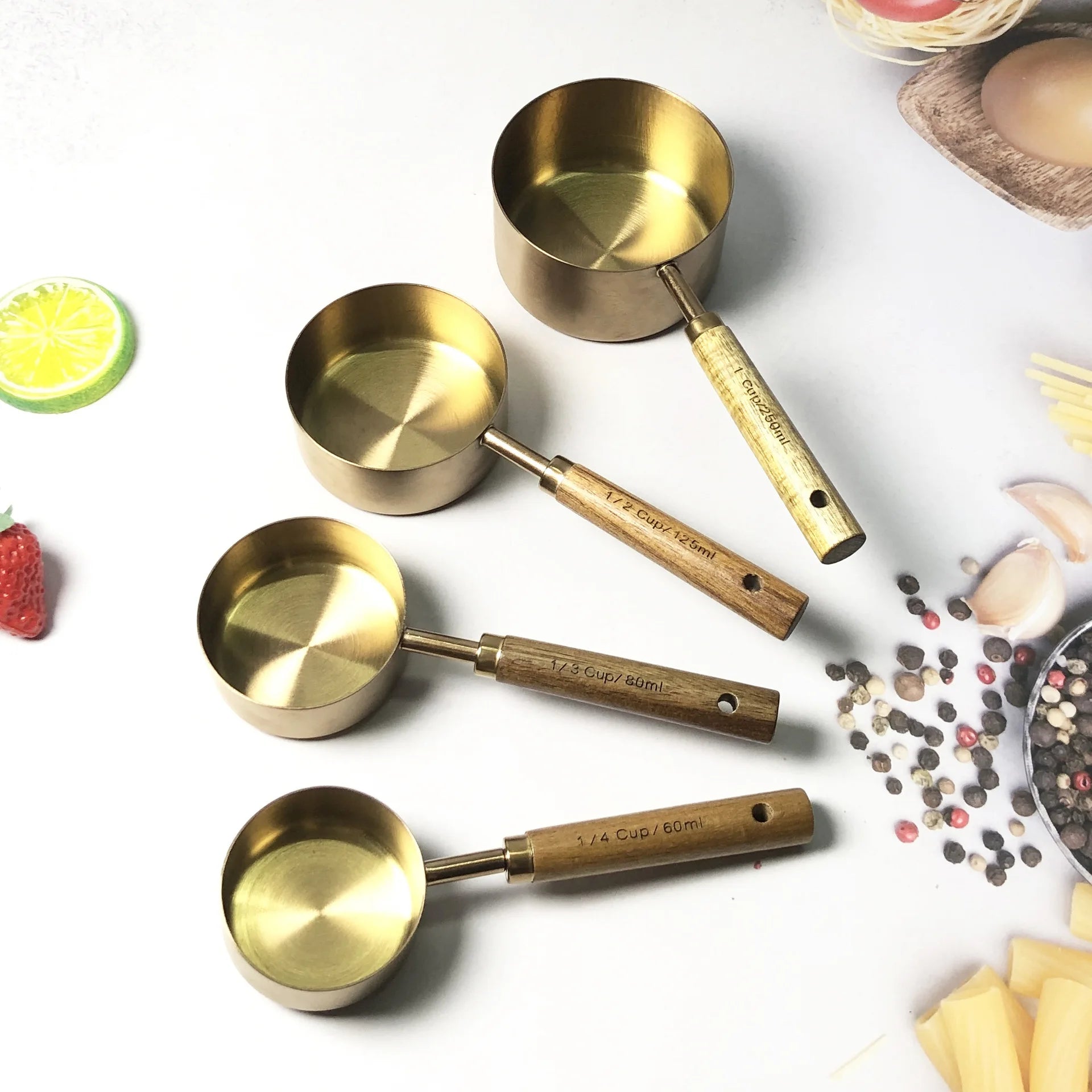 YX - Stainless Steel Heat Resistant Kitchen Measuring Cups and Spoons Set for Home Kitchen