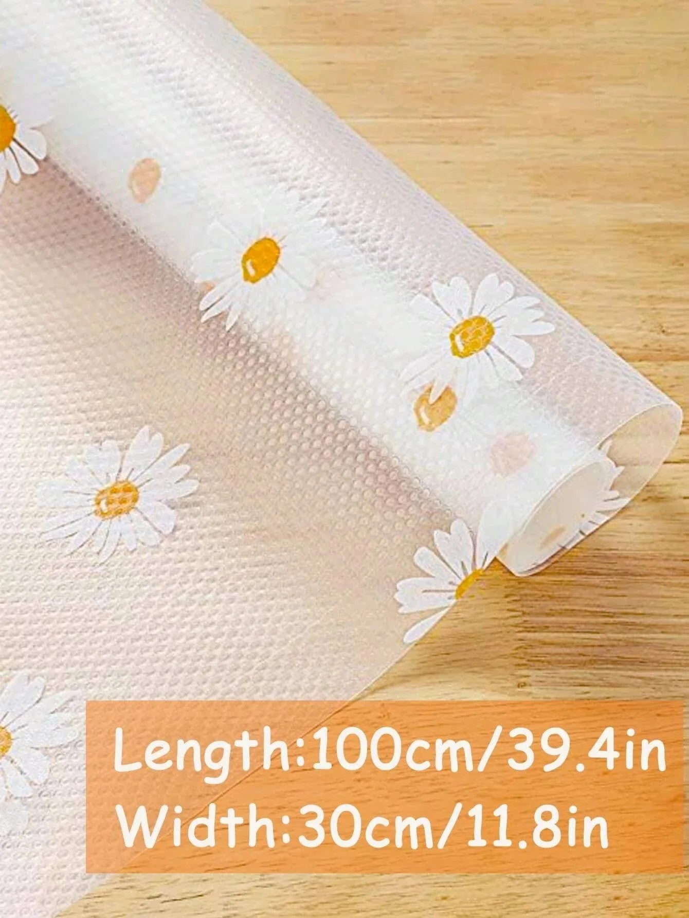 100Roll/200Rolls/500Rolls  Daisy Shelf Liner For Kitchen Cabinets EVA Waterproof Fridge Pad Cupboard Mat Easy Placemats Non-Adhesive Drawer Liner 100x30cm