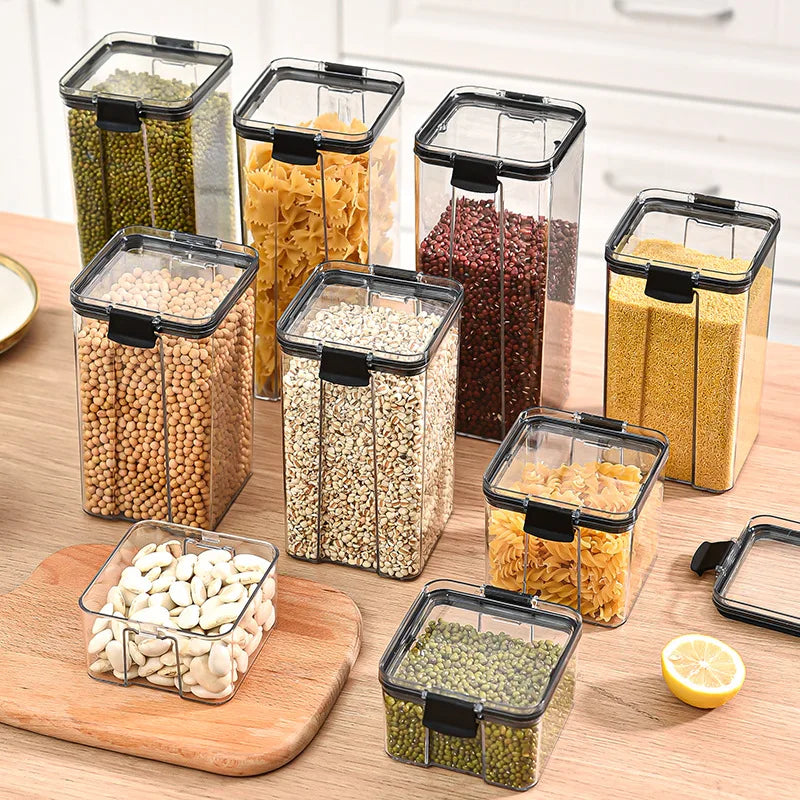 Airtight Food Storage Container Set | Stackable Kitchen Pantry Canisters for Dry Food & Seasonings