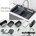 Smart Waterfall Kitchen Sink Workstation | Digital Display Stainless Steel Sink with Cup Washer & Soap Dispenser
