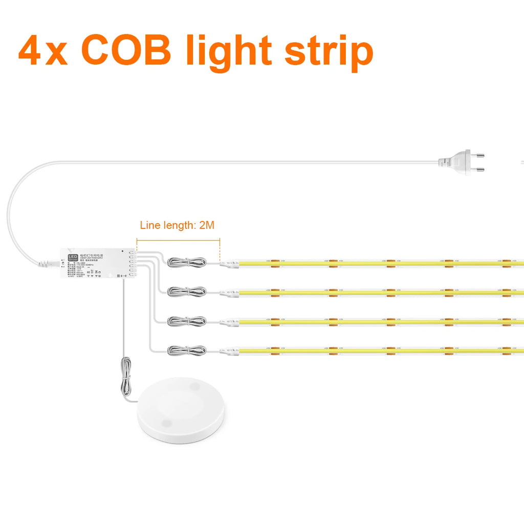 Dimmable LED Cabinet Light | COB Under Cabinet Light with Touch & Motion Sensor