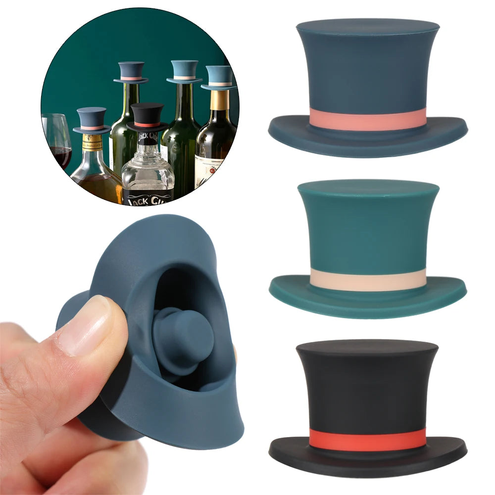 Silicone Champagne Wine Beer Bottle Stopper Plug Vacuum Sealed Sealer Cap Cork Reusable Bar Kitchen Tool
