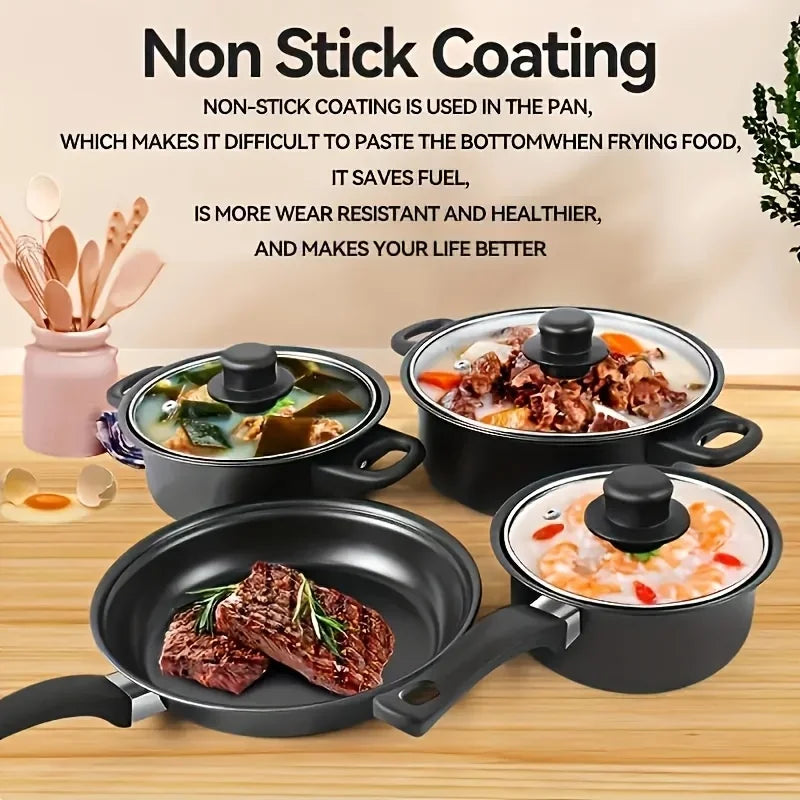 13-Piece Nonstick Cookware Set Black