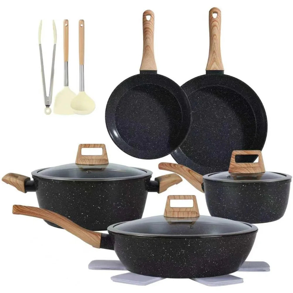 15 PCS Non Stick Ceramic Cookware Sets