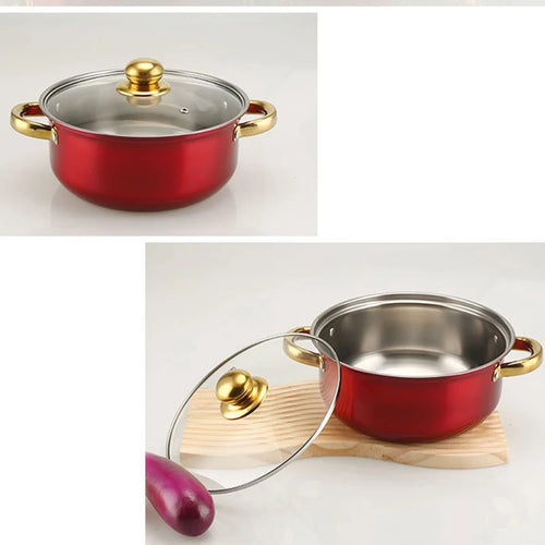 12-Piece Anti-Rust Stainless Steel Cookware Set