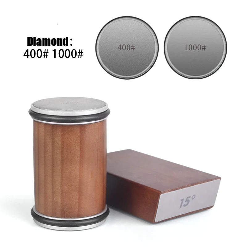 Rolling Knife Sharpener Magnetic Knife Holder Diamond Sharpening Stone Kit with 15 and 20 Degrees Angle Roller Kitchen Accessory