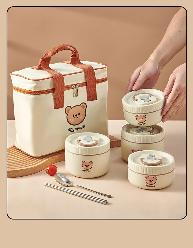 Premium 304 Stainless Steel Insulated Bento Lunch Box | Leakproof Microwave-Safe Food Container