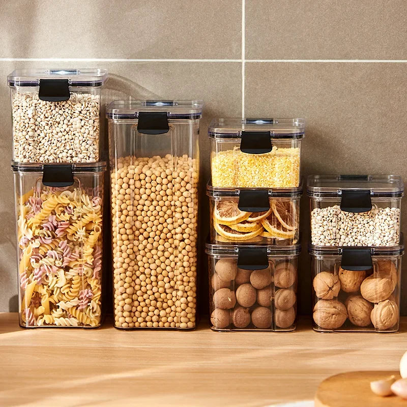 Airtight Food Storage Container Set | Stackable Kitchen Pantry Canisters for Dry Food & Seasonings