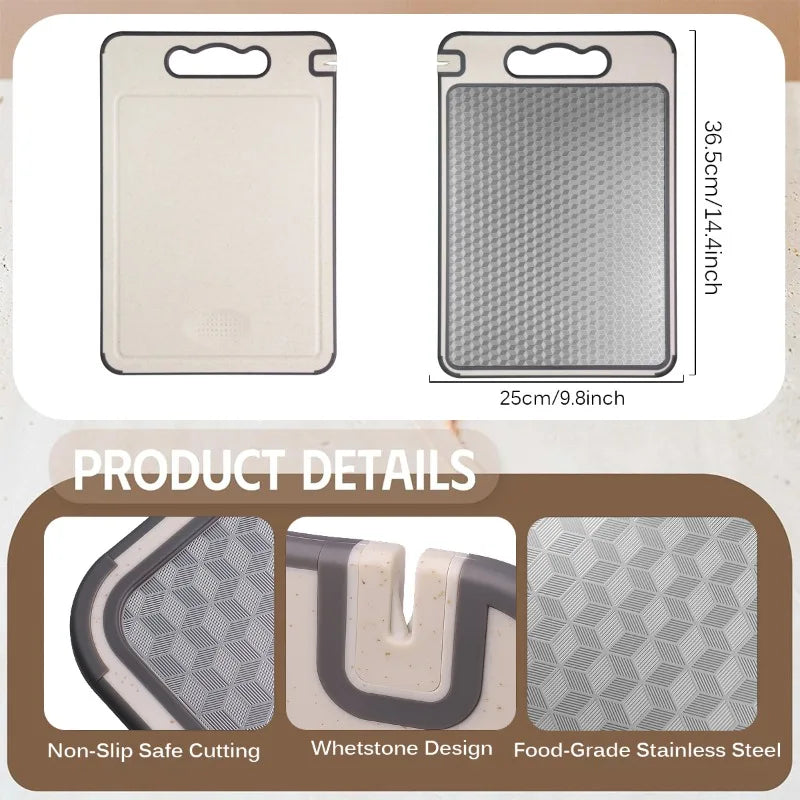 Stainless Steel Cutting Board for Kitchen Food-Grade Diamond-Pattern Large Chopping Board Non-Slip Double Sided Cutting Board