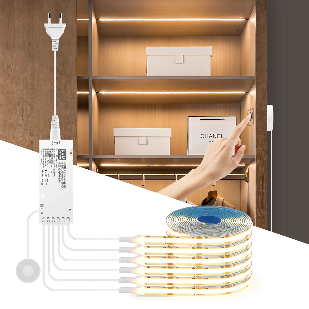 Dimmable LED Cabinet Light | COB Under Cabinet Light with Touch & Motion Sensor