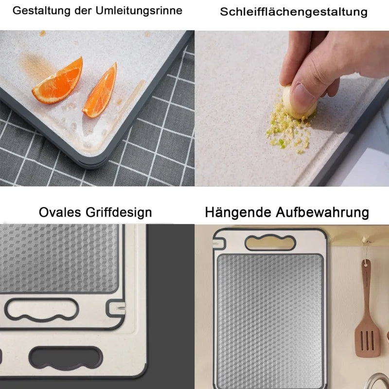 Stainless Steel Cutting Board for Kitchen Food-Grade Diamond-Pattern Large Chopping Board Non-Slip Double Sided Cutting Board