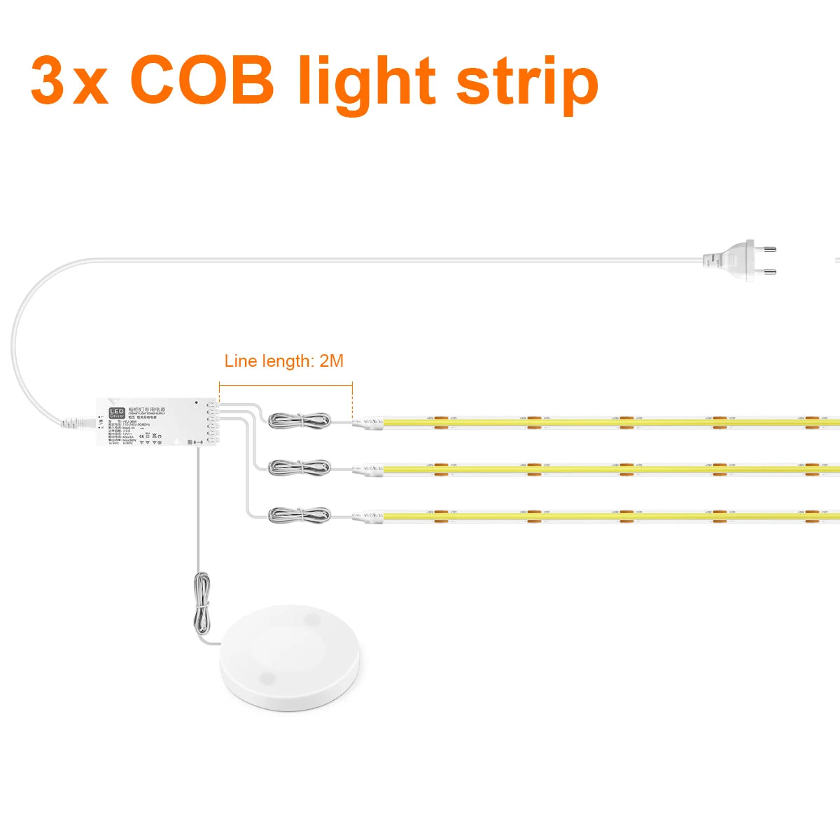 Dimmable LED Cabinet Light | COB Under Cabinet Light with Touch & Motion Sensor