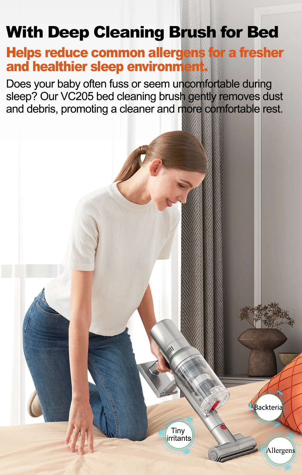 VC205 Smart Cordless Vacuum | 27,000PA Touchscreen Stick & Handheld Vacuum Cleaner