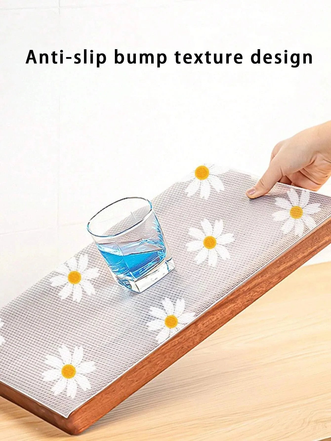 100Roll/200Rolls/500Rolls  Daisy Shelf Liner For Kitchen Cabinets EVA Waterproof Fridge Pad Cupboard Mat Easy Placemats Non-Adhesive Drawer Liner 100x30cm
