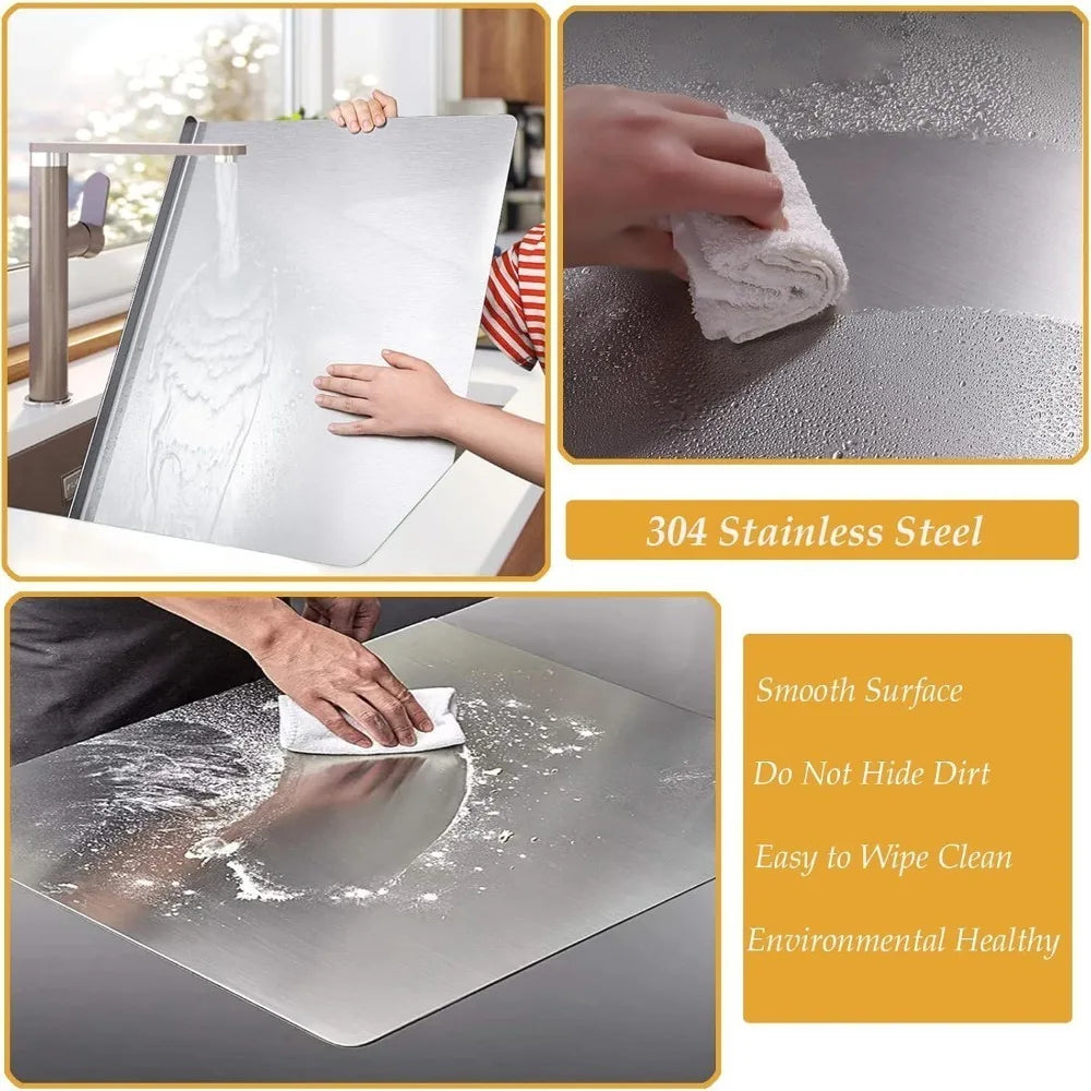 Premium 304 Stainless Steel Cutting Board | Non-Slip Food-Grade Chopping Board for Meat, Vegetables & Dough