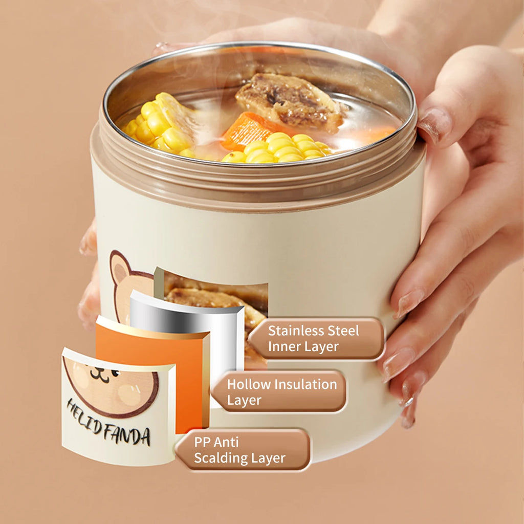 Premium 304 Stainless Steel Insulated Bento Lunch Box | Leakproof Microwave-Safe Food Container