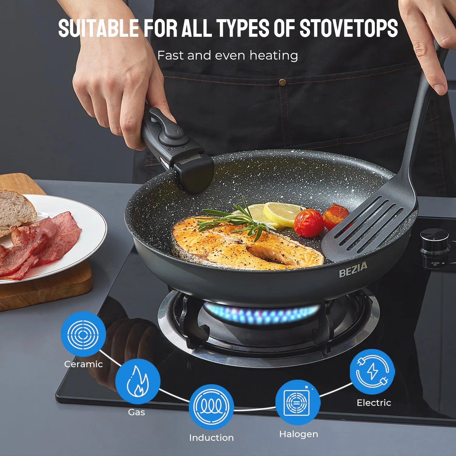 Induction Cookware Set with Removable Handles
