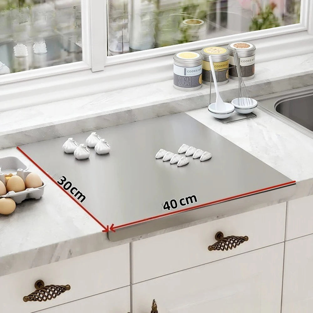 Premium 304 Stainless Steel Cutting Board | Non-Slip Food-Grade Chopping Board for Meat, Vegetables & Dough