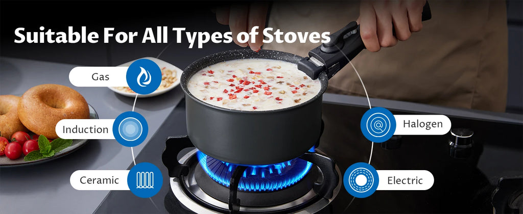Induction Cookware Set with Removable Handles