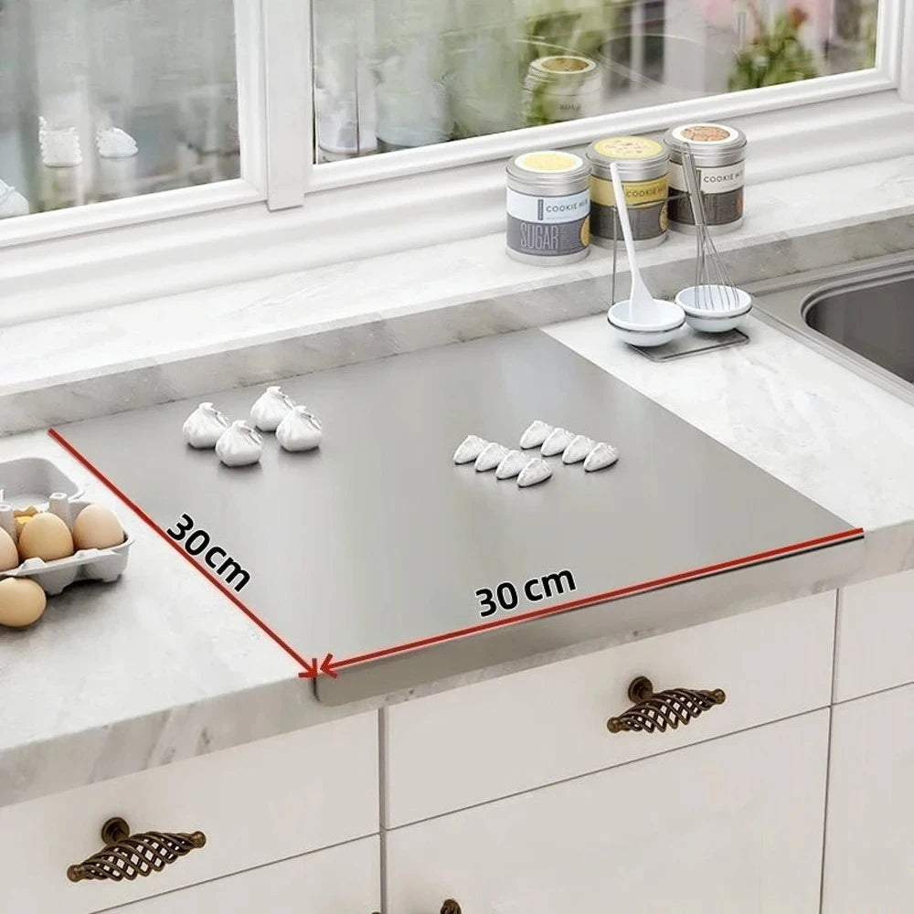 Premium 304 Stainless Steel Cutting Board | Non-Slip Food-Grade Chopping Board for Meat, Vegetables & Dough