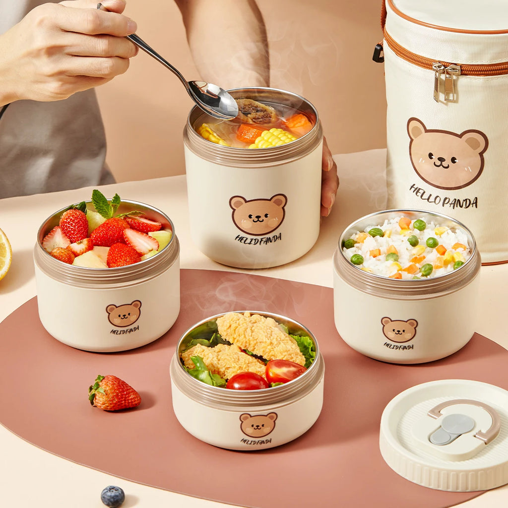 Premium 304 Stainless Steel Insulated Bento Lunch Box | Leakproof Microwave-Safe Food Container